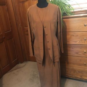Vintage Maggie London Silk Dress and Vest Sz 6
